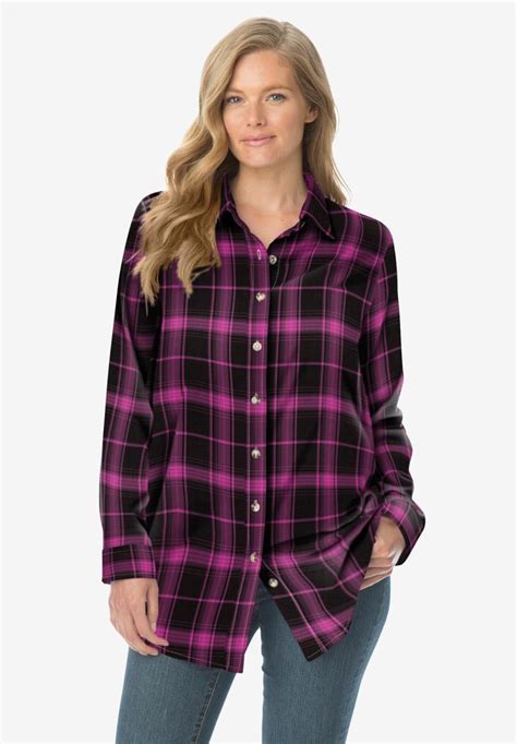 oversized flannel shirts women 3x.